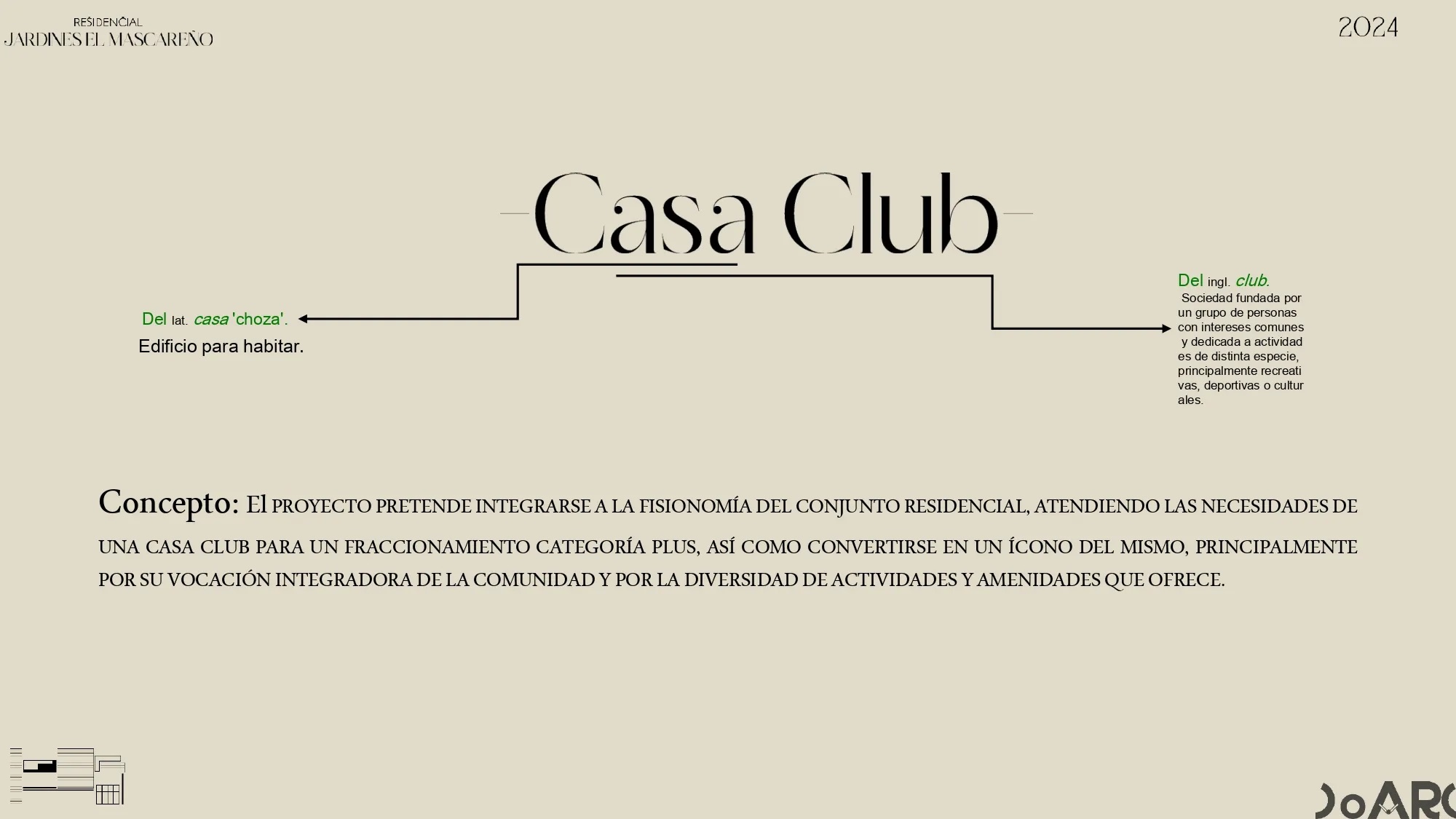 Casa Club El Mascareño, vista de galería